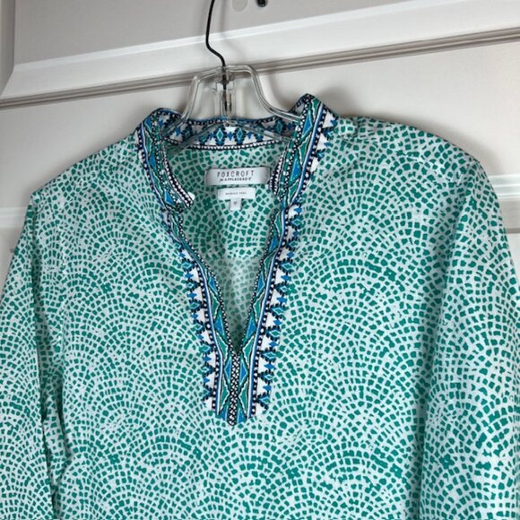 Foxcroft for Appleseed’s Wrinkle Free Cotton Tunic Top Size 12 - Picture 5 of 8